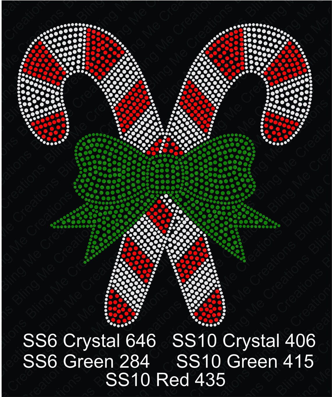 Candy Cane Christmas Rhinestone Design (digital Download) - Etsy