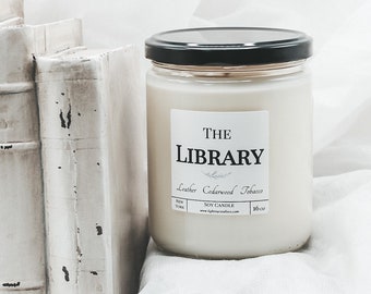 The Library | Bridgerton Inspired Soy Candle | Book Lover Gift | Book Inspired Candle | Bookish Candle | Scented Candle | Bookstore