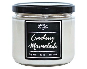 Cranberry Marmalade Soy Candle  Cranberry Scented Candles Soy Wax Candles Cranberry Soy Wax Soy Candles Handmade