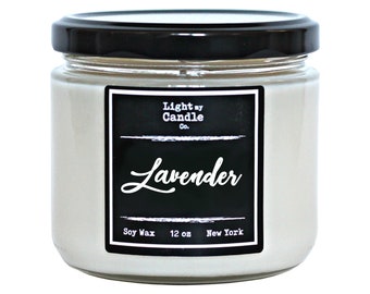 Lavender Candle, Soy Candles Handmade, Scented Candles, Aromatherapy Essential Oil Candle, Lavender, Soy Wax, Zen, Meditation Candle, Yoga