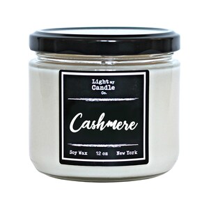 Cashmere Soy Wax Candle,  Patchouli Sandalwood Driftwood Scented Candles, Handmade Farmhouse Candle
