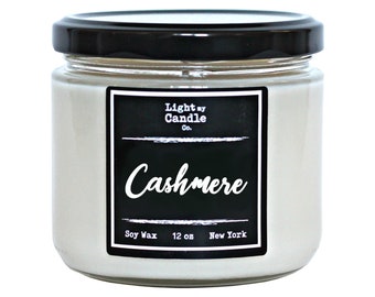 Vela de cera de soja de cachemira, velas perfumadas de madera a la deriva de sándalo de pachulí, vela de granja hecha a mano