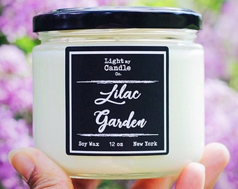Lilac Garden Soy Candles, Soy Wax, Spring Home Decor, Gift for Mom, Mother's Day,  Bridal Shower Gift, Handmade Candles, Rochester, NY
