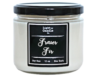 Fraser Fir Christmas Candle christmas decor winter candle pine scented soy candle handmade mason jar white elephant gift  stocking stuffer