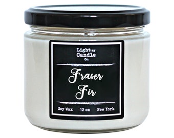 Fraser Fir Christmas Candle christmas decor winter candle pine scented soy candle handmade mason jar white elephant gift  stocking stuffer