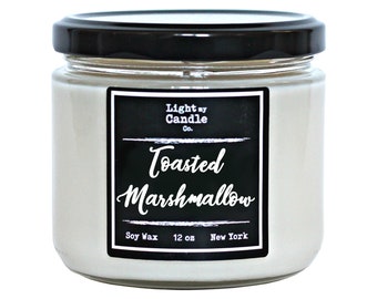 Toasted Marshmallow Scented Soy Candle, Cookie Candle, Handmade Soy Wax Candle, Bakery Candles, Gourmand