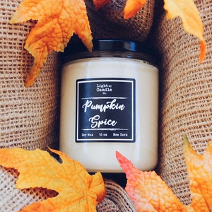 Pumpkin Spice Soy Candle Handmade - fall decor, fall candles, soy candles, autumn decor, autumn candle, autumn gift