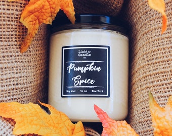 Pumpkin Spice Soy Candle Handmade - fall decor, fall candles, soy candles, autumn decor, autumn candle, autumn gift
