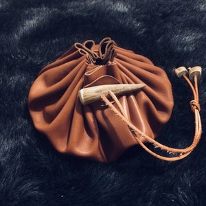 2 Style Options Leather Possibles Pouch Drawstring Medium Made in Britain Natural Bushcraft Survival /& Camping Gear Equipment Gift