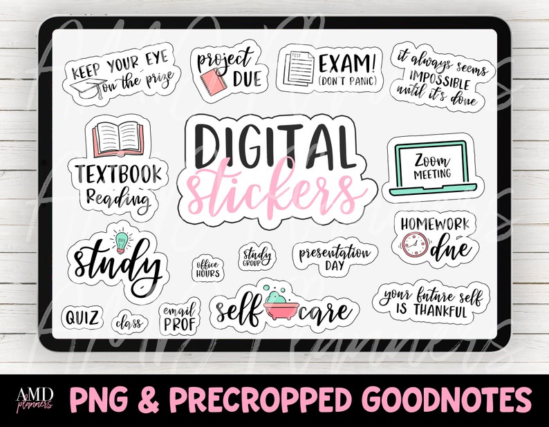 School Digital Planner Stickers Goodnotes Study Stickers Etsy