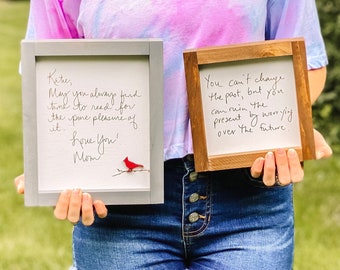 Custom Handwriting Sign - Laser Engraved Handwritten Wooden Sign - Handwritten Note - Mothers Day Gift - Fathers Day Gift - Memorial Gift