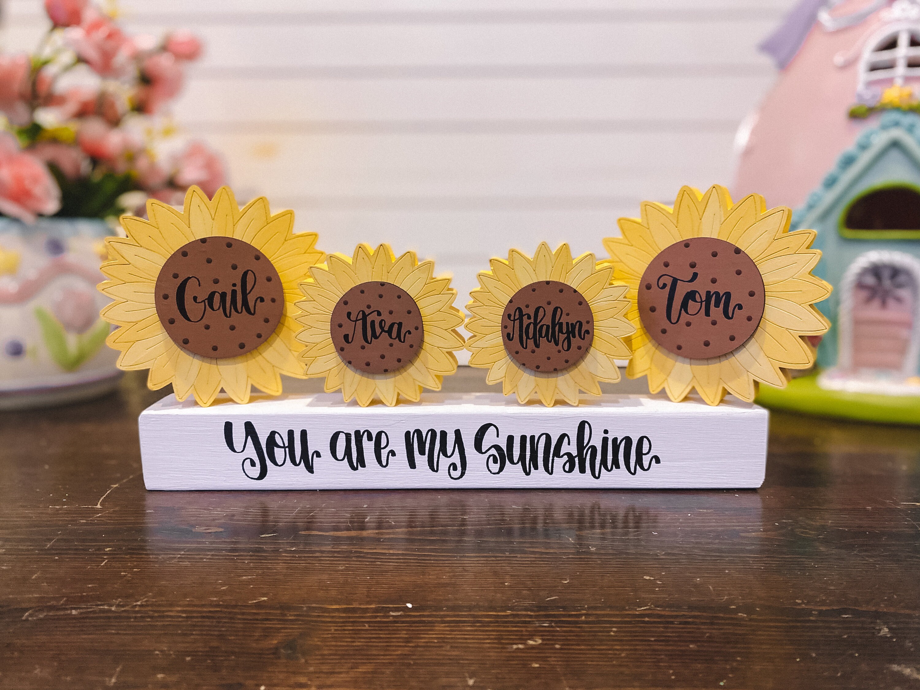 Custom Sunflower Block - Summer Tiered Tray Decor - Custom Wooden ...