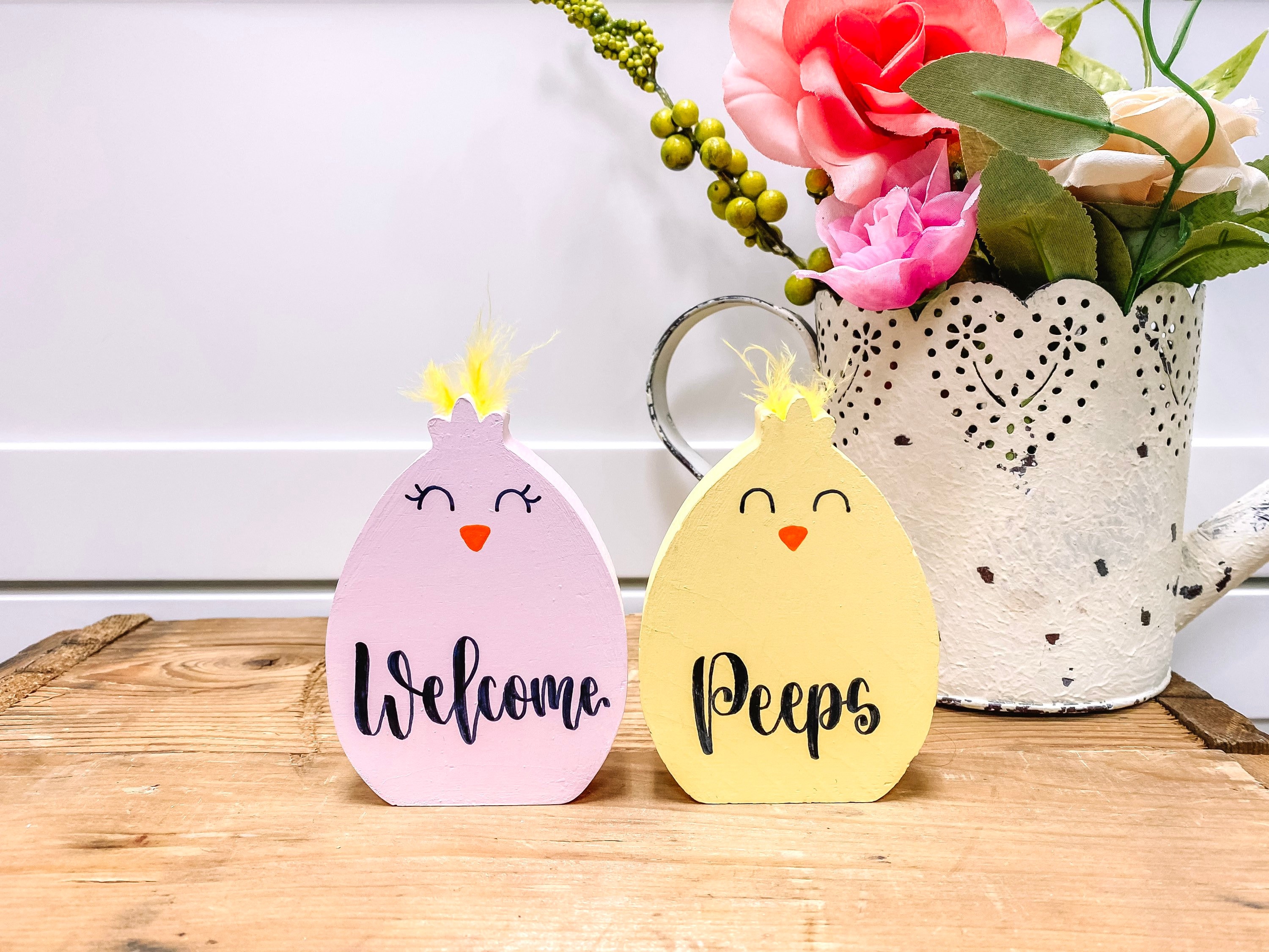 Personalized Chick Family, Wooden Easter Chick Blocks, Custom Block Family, Custom Easter Gift, Easter Tiered Tray Decor, Easter Decor