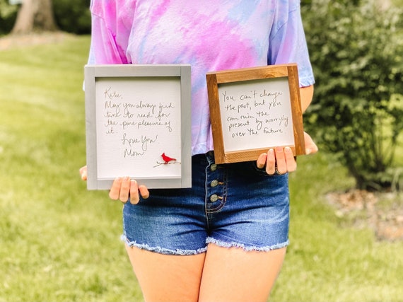 Custom Handwriting Sign Laser Engraved Handwritten Wooden - Etsy