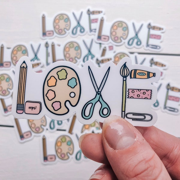 Craft Love Sticker - Love Sticker - Handmade Die Cut Sticker - Sewing Sticker - Art Sticker - Laptop Sticker - Water Bottle Stickers