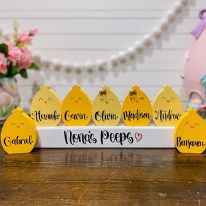 Personalized Chick Block - Wooden Easter Chick Blocks - Custom Block Family - Custom Easter Gift - Easter Tiered Tray Decor - Easter Decor