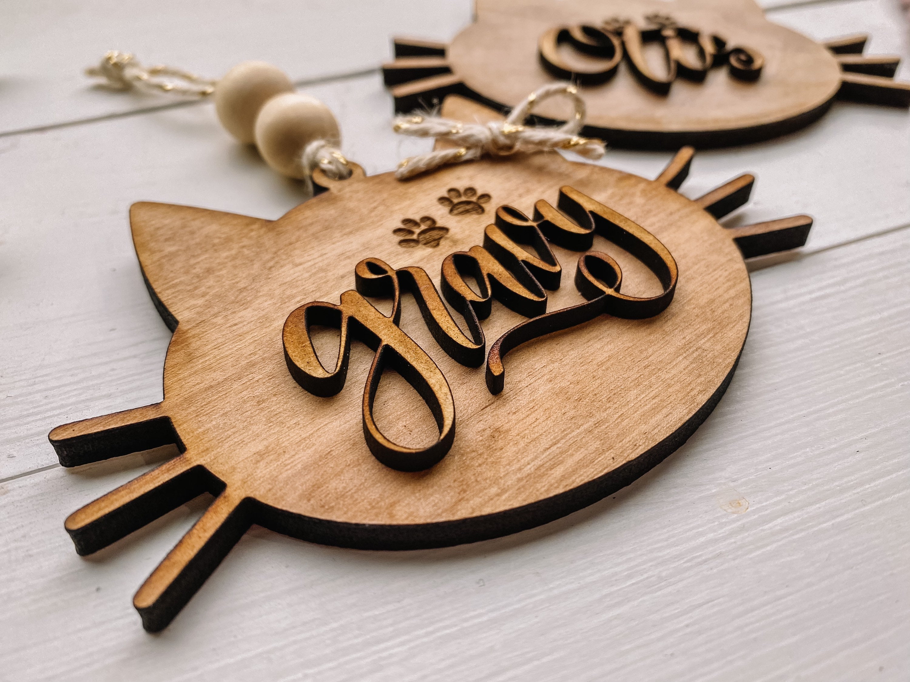 Custom Pet Name Chrstmas Ornament 4 Wooden Ornament - Etsy