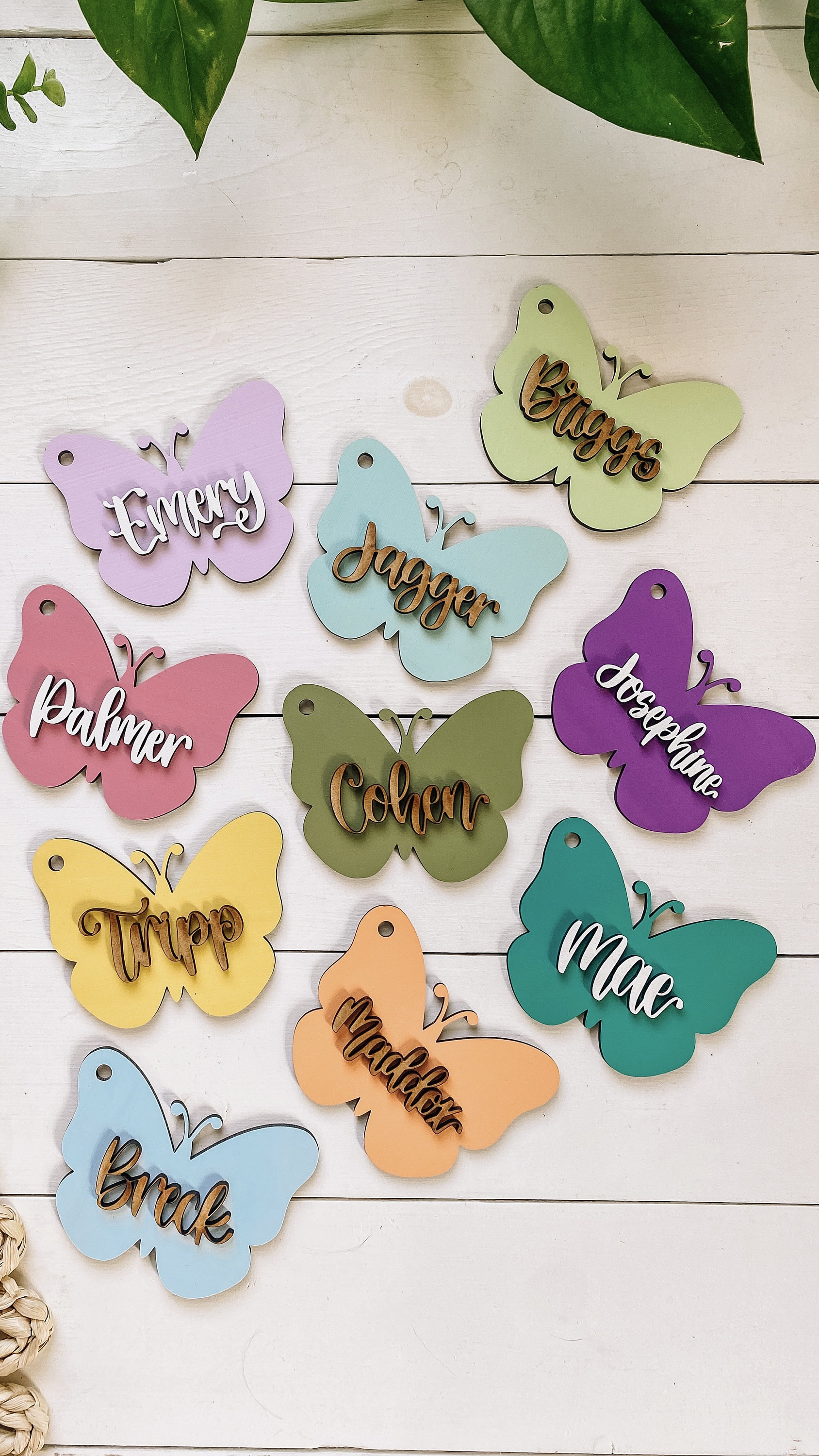 Personalized Butterfly Name Tags - Wooden Butterfly Tag - Easter Name Tag - Spring Name Tag - Summer Name Tag - Gift Basket Name Tags