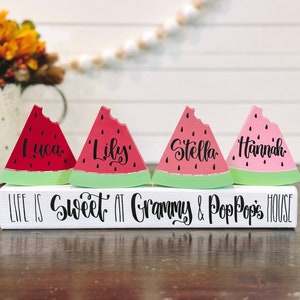 Custom Watermelon Block - Wooden Watermelon Slice - Summer Tiered Tray Decor - Watermelon Block Family - Watermelon Decor - Summer Decor