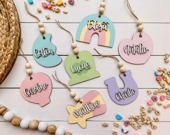 Personalized Lucky Charms Basket Tags - Wooden Laser Cut Name Tags - St. Patrick’s Day Tags - Lucky Charms Decor - St. Patrick’s Day Decor