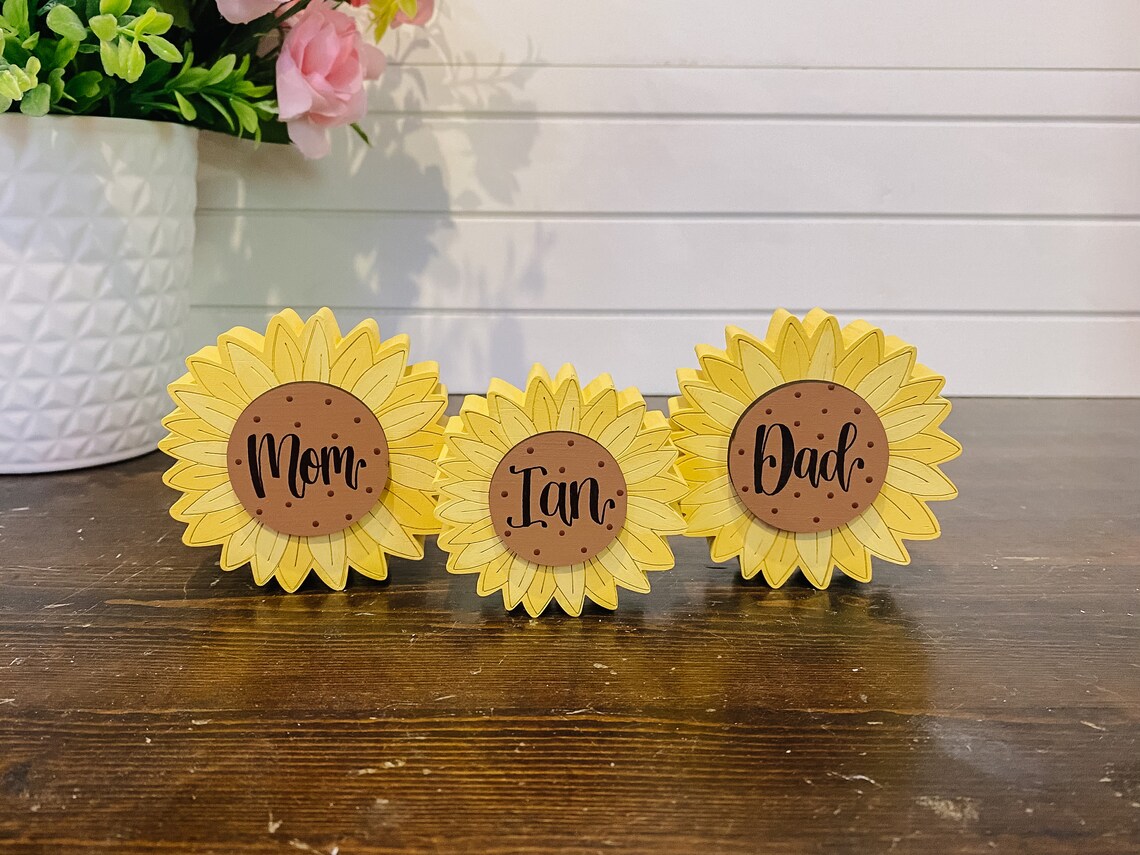 Custom Sunflower Block - Summer Tiered Tray Decor - Custom Wooden ...
