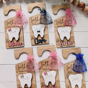 Custom Tooth Fairy Door Hanger - Personalized Wooden Tooth Fairy Sign ...