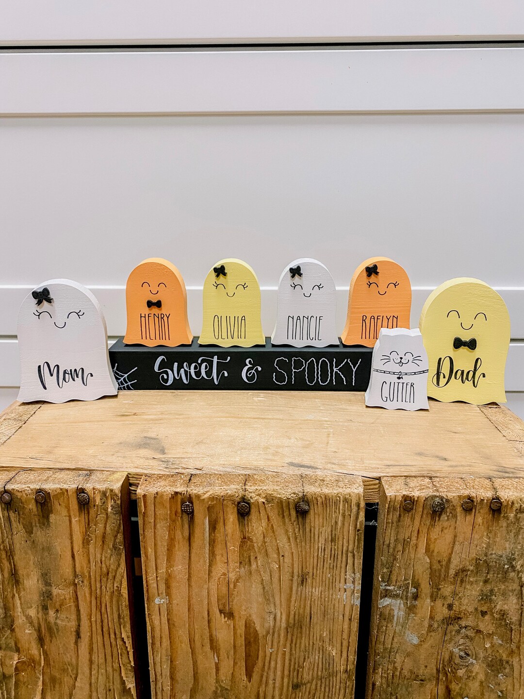Personalized Ghost Block - Wooden Halloween Ghost Blocks - Custom Ghost ...