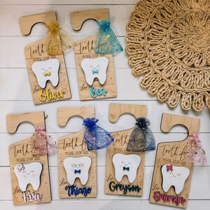 Custom Tooth Fairy Door Hanger - Personalized Wooden Tooth Fairy Sign ...