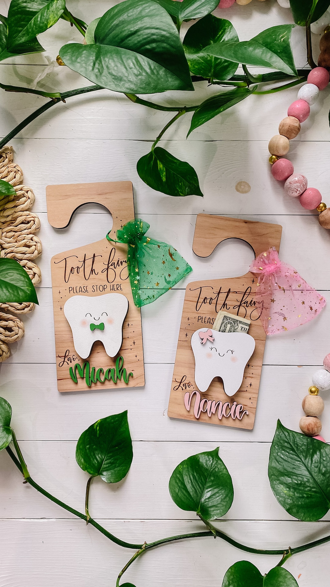Custom Tooth Fairy Door Hanger - Personalized Wooden Tooth Fairy Sign ...