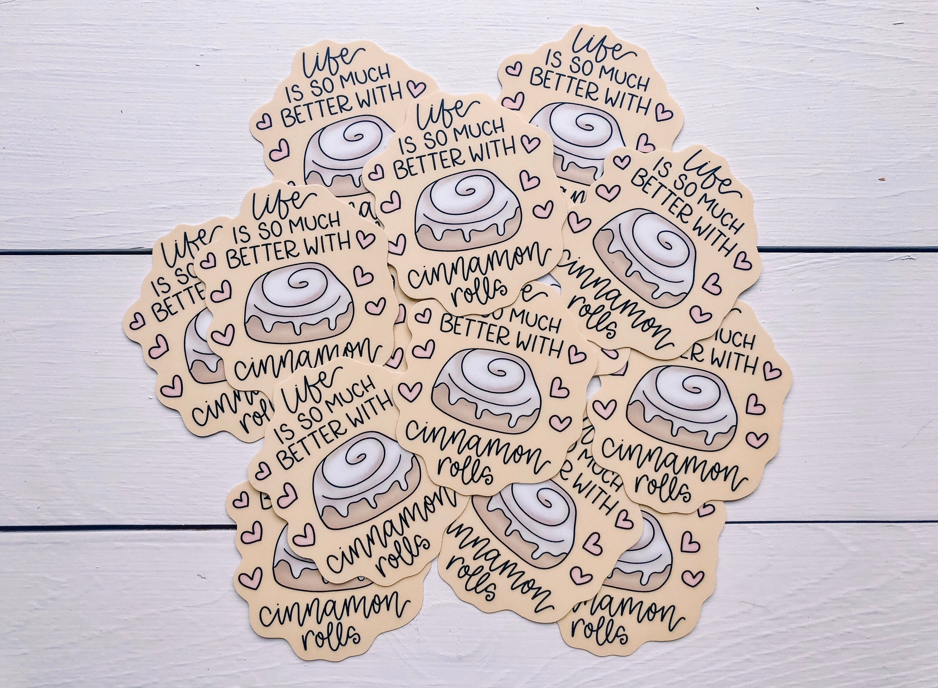 Cinnamon Roll Sticker Die Cut Vinyl Stickers Food Stickers Etsy
