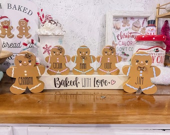 Personalized Gingerbread Block - Wooden Gingerbread Blocks - Custom Gingerbread Cookie - Custom Christmas Gifts - Gingerbread Family Decor