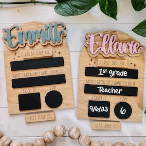 Custom First/Last Day of School Sign - Custom Chalkboard Grade Sign - Fill In School Sign - Personalized Laser Cut Back To School Sign