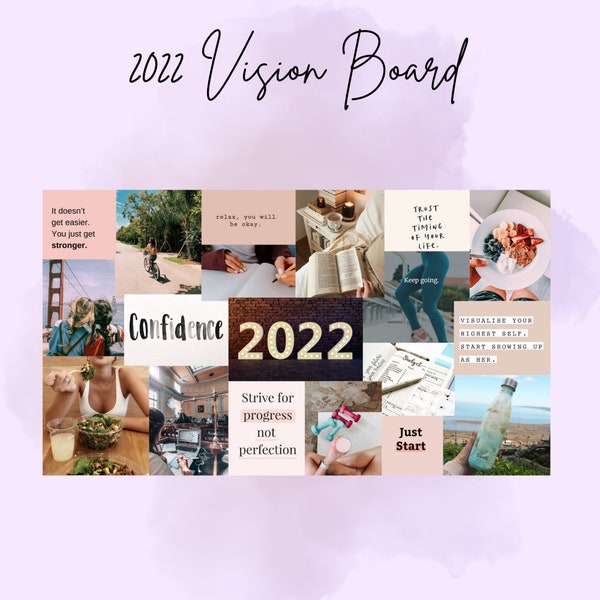 Vision Board Template 2022 Canva Etsy
