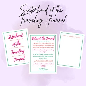 Sisterhood of the Traveling Journal Customizable Canva Template