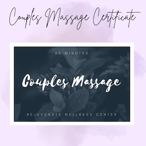 Couples Massage Certificate Customizable Canva Template