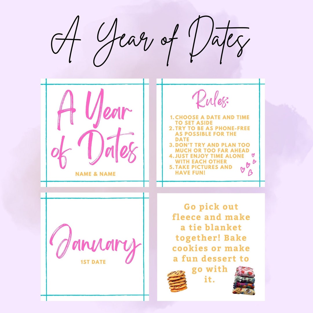 Year of Dates Customizable Canva Template - Etsy