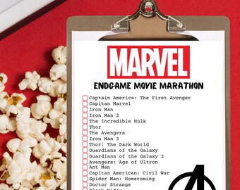 Marvel Movie Marathon Checklist Printable | Digital Download