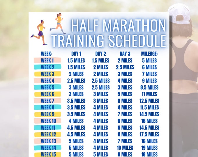 Beginner's Half Marathon Training Schedule Printable | Running Schedule ...
