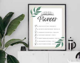 Pioneer Acrostic Poem Printable | Pioneer Gift Digital Download