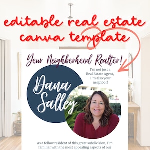 Neighborhood Real Estate Agent/Realtor Flyer |  Editable Canva Template