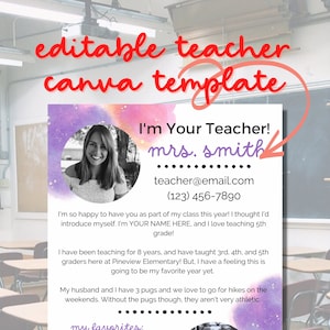 Meet Your Teacher Editable Canva Template