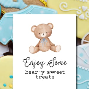 Teddy Bear Baby Shower Dessert Table Print Digital Download | Beary Sweet Treats