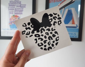 Leopard Print Mouse Vinyl Decal