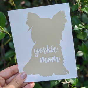 Yorkie Mom Vinyl Decal Sticker | Decal for Laptops, Car, and More!