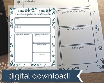 Spanish Scripture for Meditation Worksheet // Bible Study Printable | En Espanol