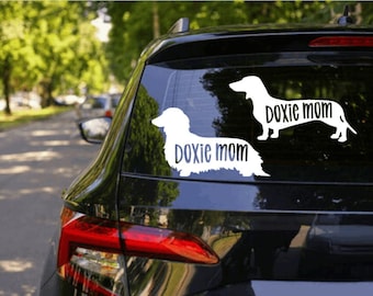 Doxie Mom Vinyl Decal Sticker | Dachshund Decal