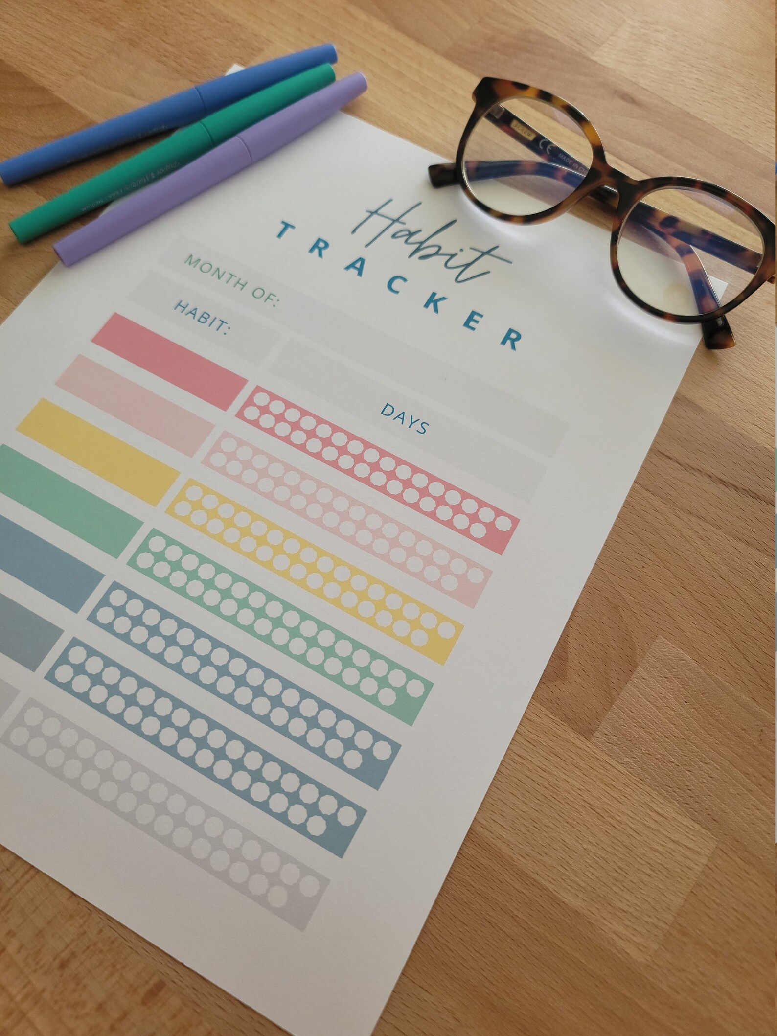 Habit Tracker Printable | Digital Download - Etsy