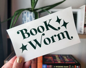 Book Worm Vinyl Decal Sticker | Reader Gift