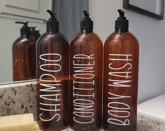 Matching Shampoo, Conditioner and Body Wash Labels | Vinyl Decals