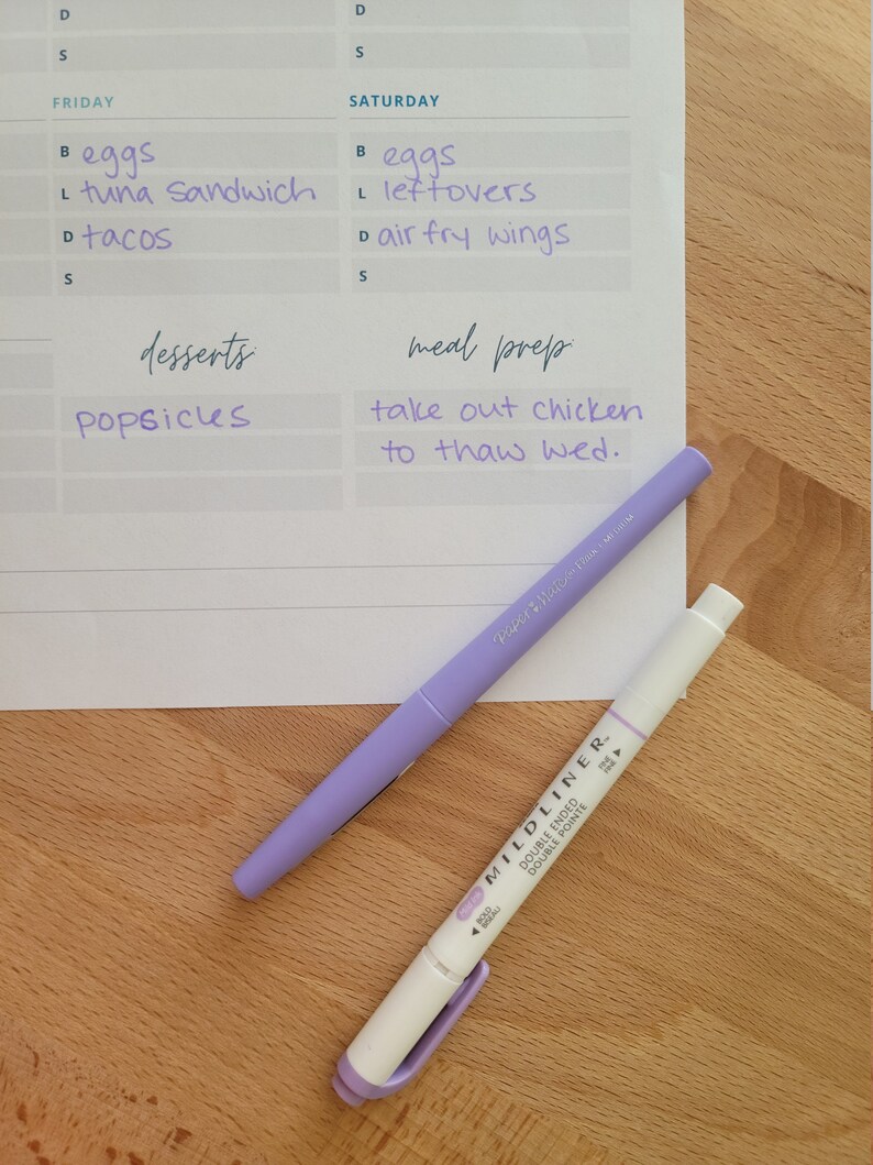 Weekly Meal Planner Printable | Digital Download - Etsy
